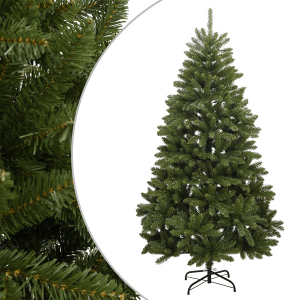 Árbol de Navidad artificial con bisagras y soporte verde 210 cm D