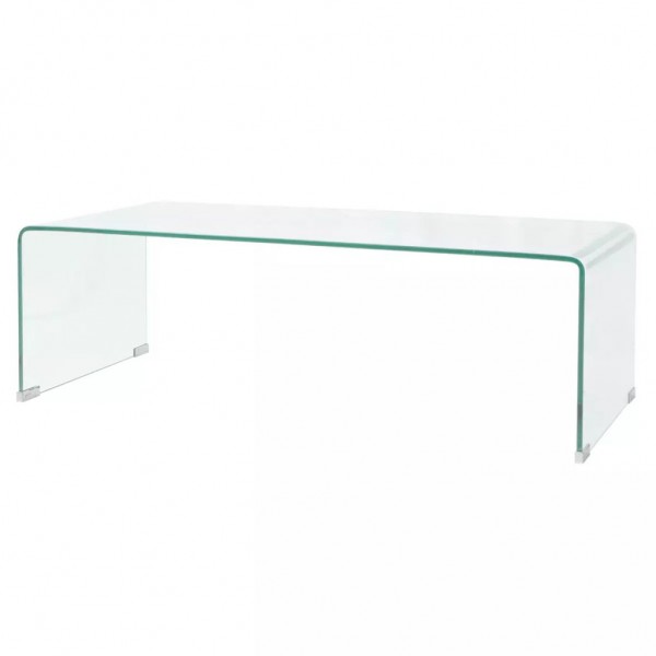 Mesa de centro vidrio templado 98x45x30 cm claro D