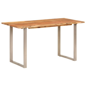 Mesa de comedor madera maciza de acacia 140x70x76 cm D