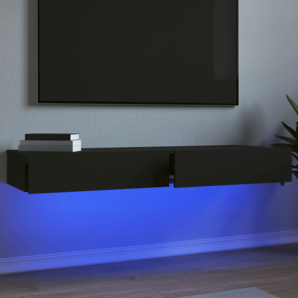 Mobiliário de televisão com lâmpadas LED, preto D
