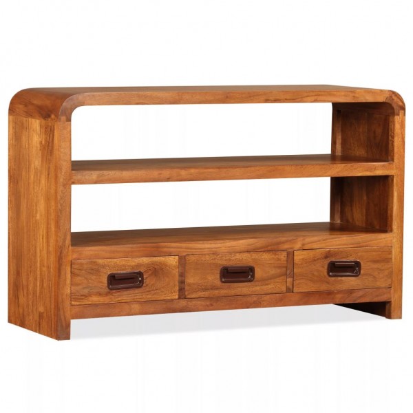 Mueble de TV madera maciza acacia 90x30x55 cm D