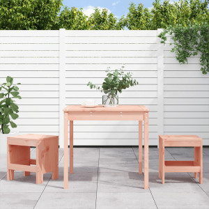 Mesa y sillas de jardín 3 pzas madera maciza Douglas D