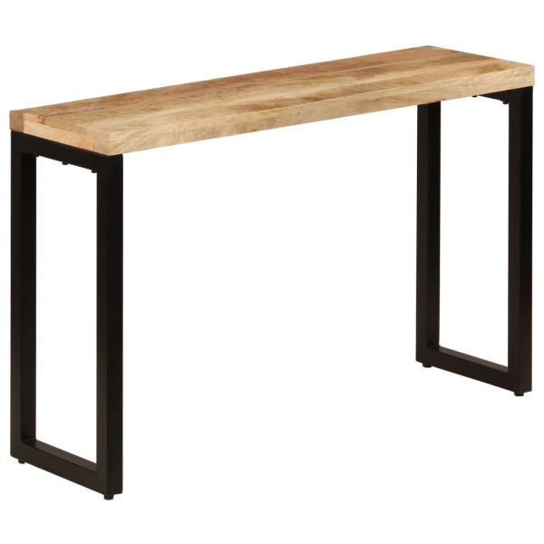 Mesa de consola madeira maciça de mangue e aço 120x35x76 cm D