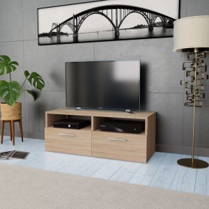 Mueble para la televisión aglomerado color roble 95x35x36 cm D