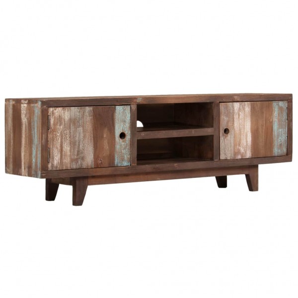 Mueble para TV de madera maciza de acacia vintage 118x30x40 cm D