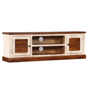 Mueble para TV de madera maciza de mango 120x30x40 cm D