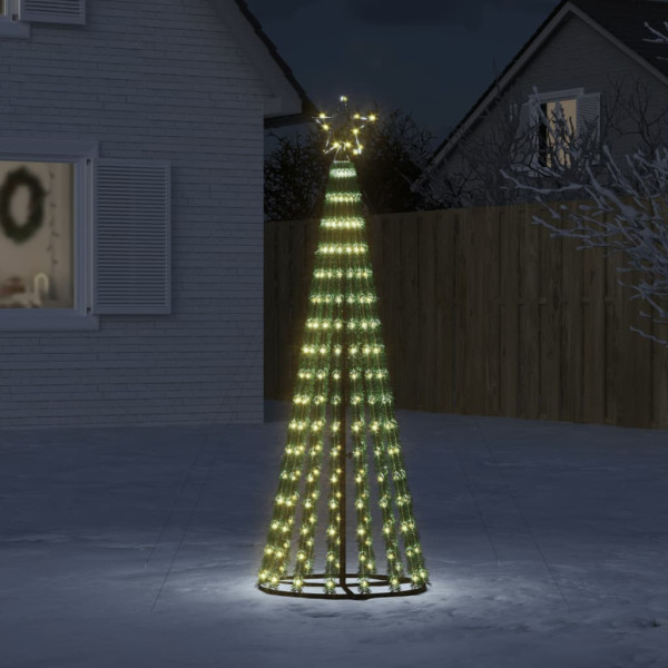 Cone de luz de árvore de Natal 275 LEDs brancos quentes 180 cm D