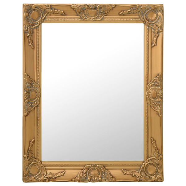 Espejo de pared estilo barroco dorado 50x60 cm D