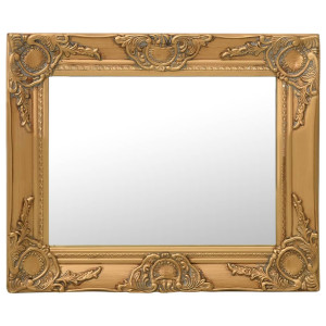 Espejo de pared estilo barroco dorado 50x40 cm D