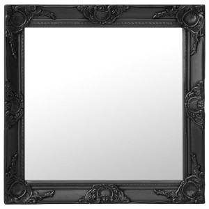 Espejo de pared estilo barroco negro 60x60 cm D