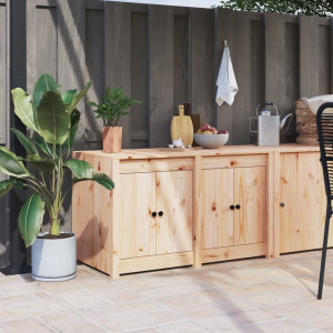 Mueble de cocina de exterior madera maciza de pino 106x55x64 cm D