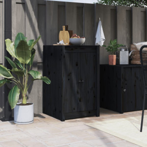 Portas de cozinha exterior madeira maciça pinho preto 50x9x82cm D