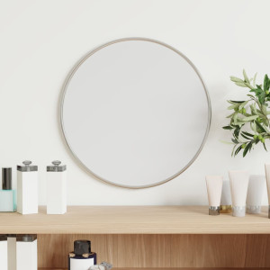 Espejo de pared redondo plateado Ø 30 cm D