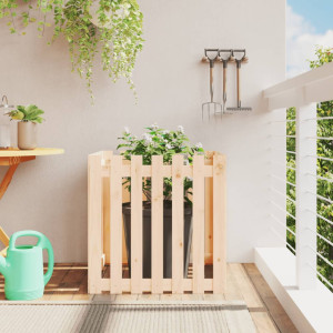 Jardinera con diseño de valla madera maciza de pino 70x70x70 cm D