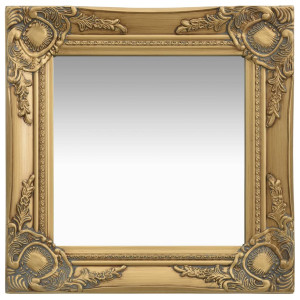 Espejo de pared estilo barroco dorado 40x40 cm D