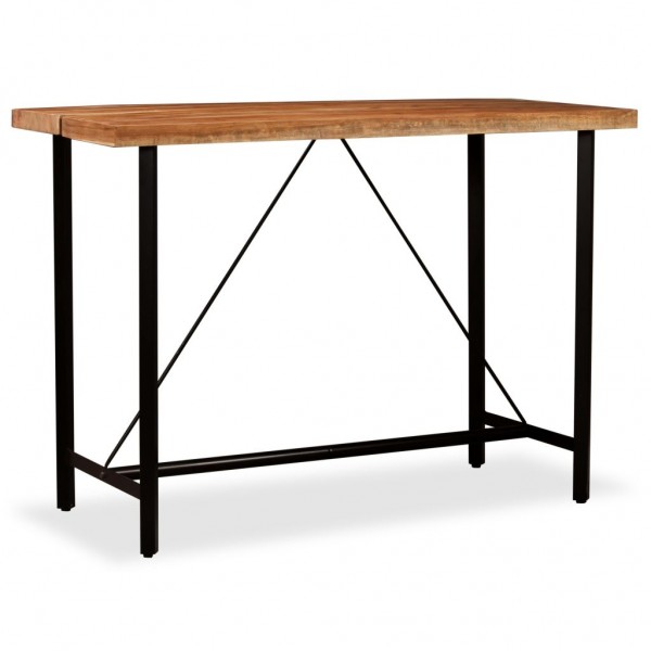 Mesa de bar de madeira maciça de acácia 150x70x107 cm D