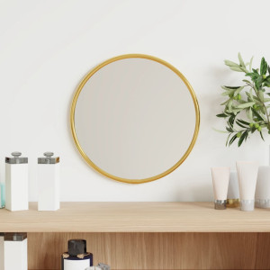 Espejo de pared redondo dorado Ø20 cm D
