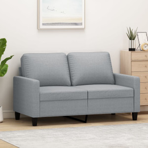 Sofá de 2 plazas de tela gris claro 120 cm D