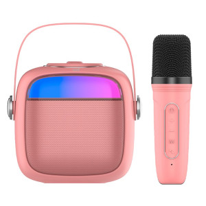 Alto-falante Bluetooth Universal Música 6W COOL Mini Karaoke + Micrófono Rosa D