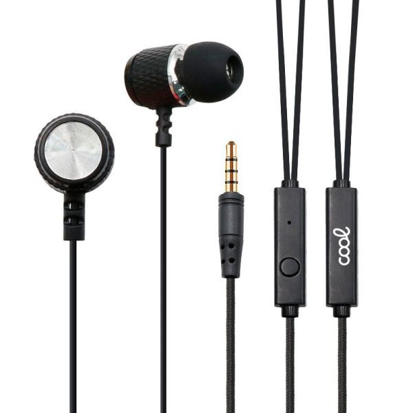 Auriculares 3,5 mm COOL Metalizado Stereo Con Micro Negro D