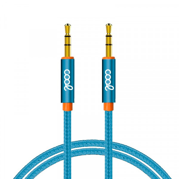 Cabo Jack 3.5 mm para Jack 3.5 mm COOL Áudio-Audio Nylon Celeste (1m) D