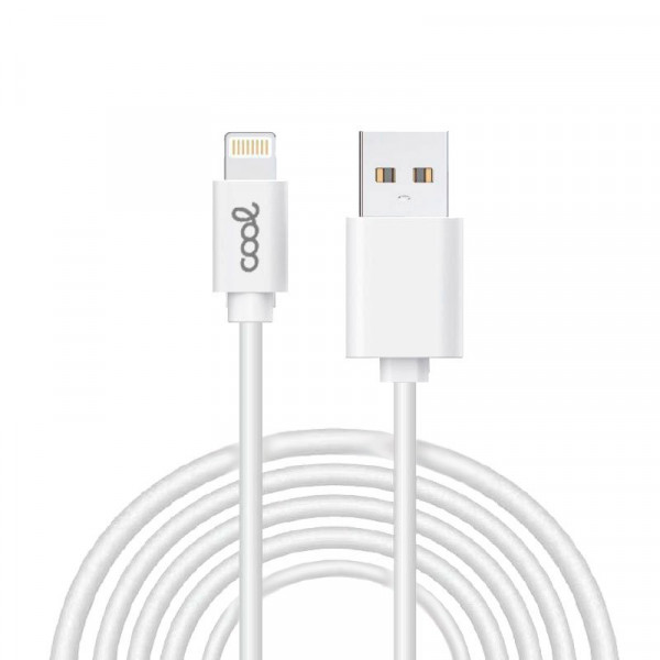 Cable USB Compatible COOL Lightning para iPhone / iPad (3 metros) Blanco D