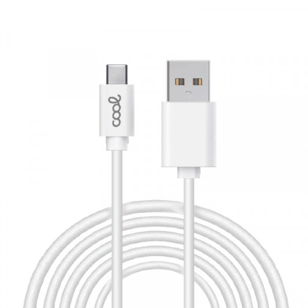 Cable USB Compatible COOL Universal TIPO-C (3 metros) Blanco 2.4 Amp D