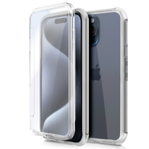 Funda COOL Silicona 3D para iPhone 15 Pro (Transparente Frontal + Trasera) D