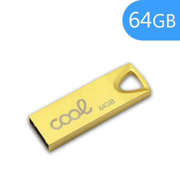 Pen Drive USB x64 GB 2.0 COOL KEY de metal Dorado D