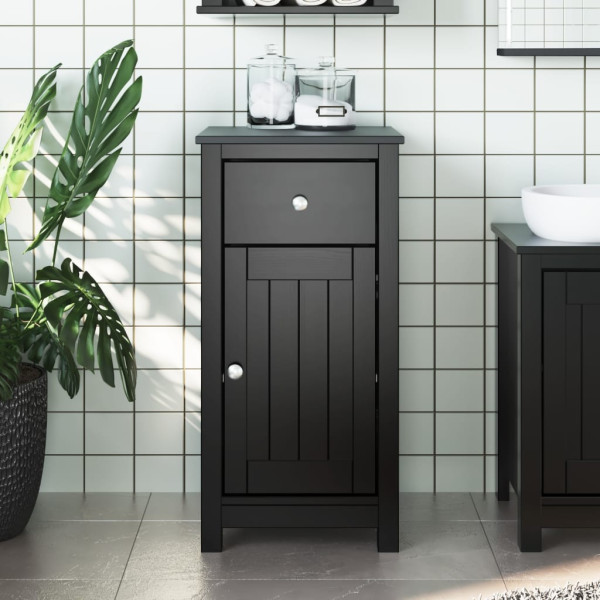 Mueble de baño BERG madera maciza de pino negro 40x34x80 cm D