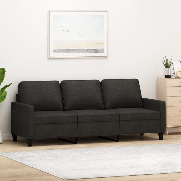 Sofá de 180 cm de tecido preto D