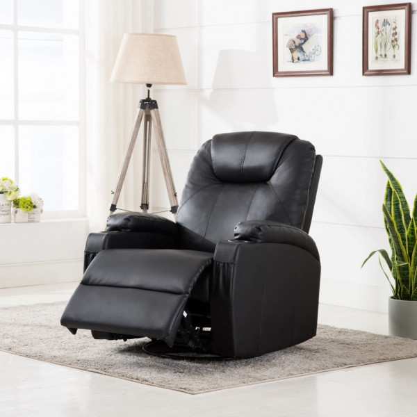 Assento de massagem de couro sintético preto D