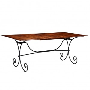Mesa de comedor madera maciza acabado miel 200x100x76 cm D