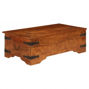 Mesa de centro madera maciza acacia acabado miel 110x55x35 cm D