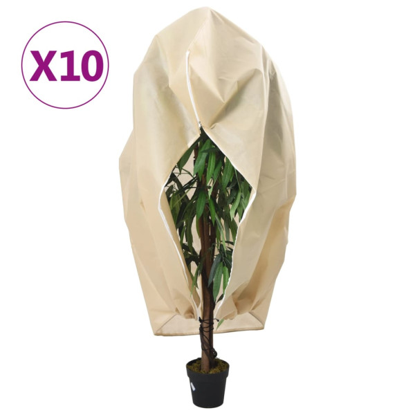 Cubiertas para plantas con cremallera 10 uds 70 g/m² 1x1.55 m D