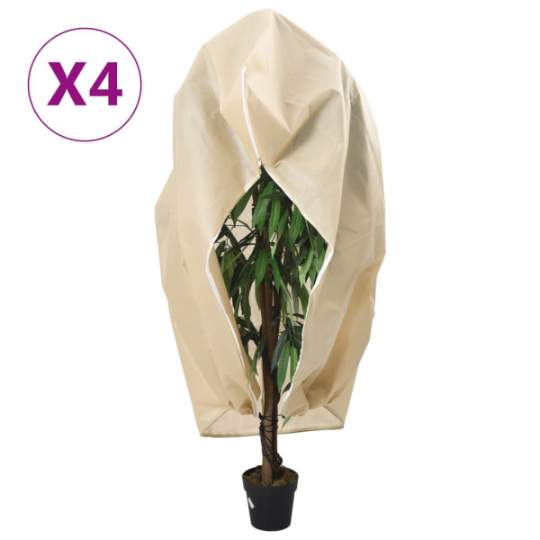 Cubiertas para plantas con cremallera 4 uds 70 g/m² 3.14x2.5 m D