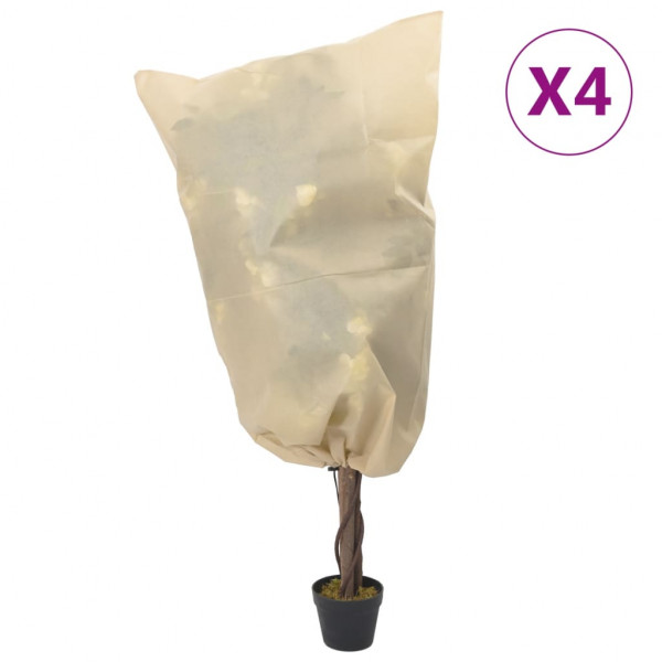 Cubierta para plantas con cordón 4 uds 70 g/m² 0.8x1.2 m D