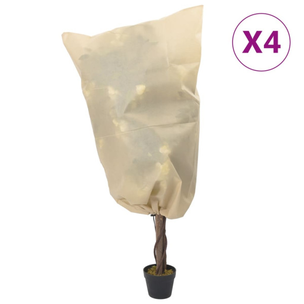 Cubierta para plantas con cordón 4 uds 70 g/m² 0.8x0.8m D