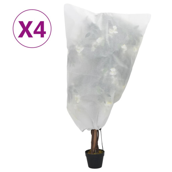 Cubierta para plantas con cordón 4 uds 70 g/m² 0.8x1.2 m D