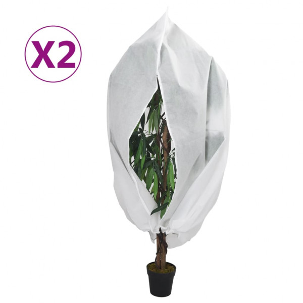 Cubierta para plantas con cremallera 2 uds 70 g/m² 1.55x1.55 m D