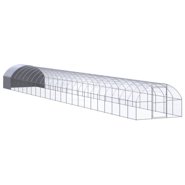 Gallinero de exterior de acero galvanizado 3x24x2 m D