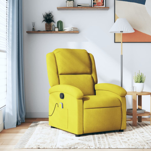 Sillón de masaje reclinable de terciopelo amarillo D