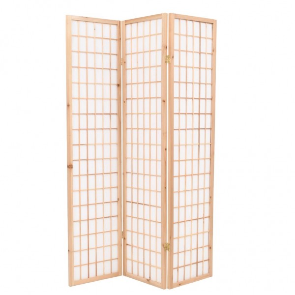 Biombo plegable 3 paneles estilo japonés 120x170 cm natural D
