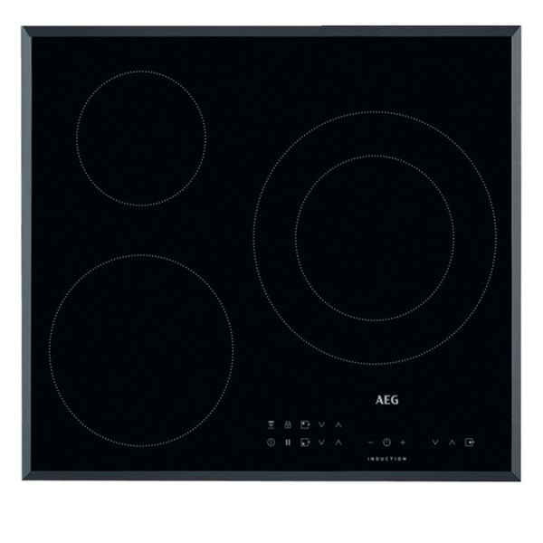 Placa de vidro-cerâmica AEG 59cm HK623021FB Bisel 3f preto D