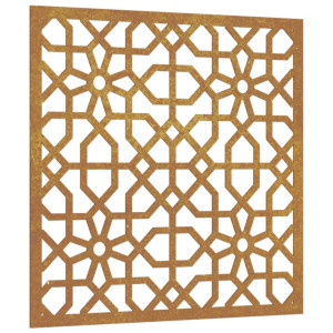 Decoração p/ muro de jardim 55x55 cm aço corten design árabe H