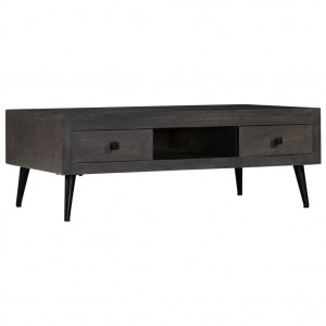 Mesa de centro de madera de mango maciza 100x60x35 cm D
