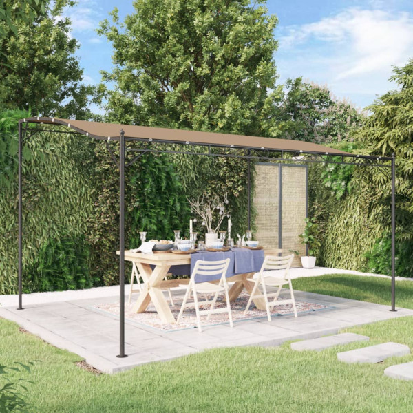 Toldo em aço e tecido cinza taupe 4x3 m 180 g/m² D