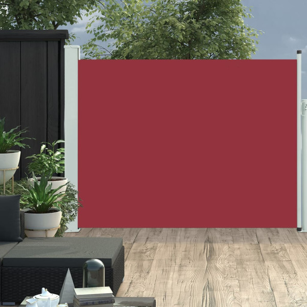 Toldo lateral retrátil de jardim vermelho 140x500 cm D