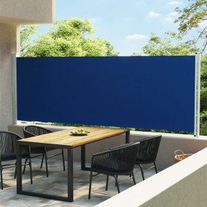 Toldo lateral retrátil para pátio azul 600x160 cm D