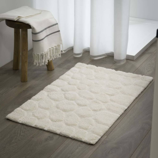 Sealskin Alfombra de baño Pebbles algodón marfil 60x90 cm D